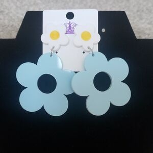 Light Blue Flower Earrings